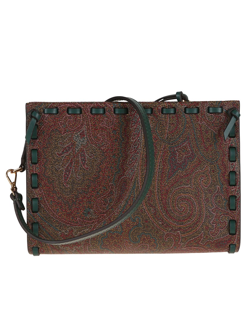Etro Jacquard Fabric Shoulder Bag With Paisley Motif In Brown