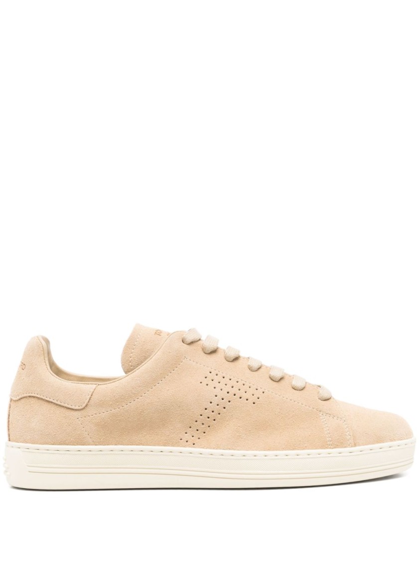 Shop Tom Ford Sand Beige Suede Sneakers In Neutrals