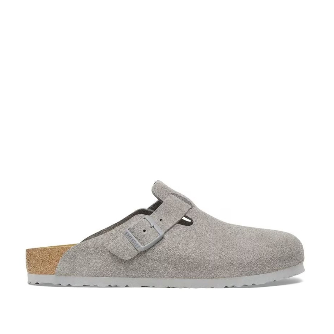 Shop Birkenstock Grey Suede Clogs With Anatomical Footbed