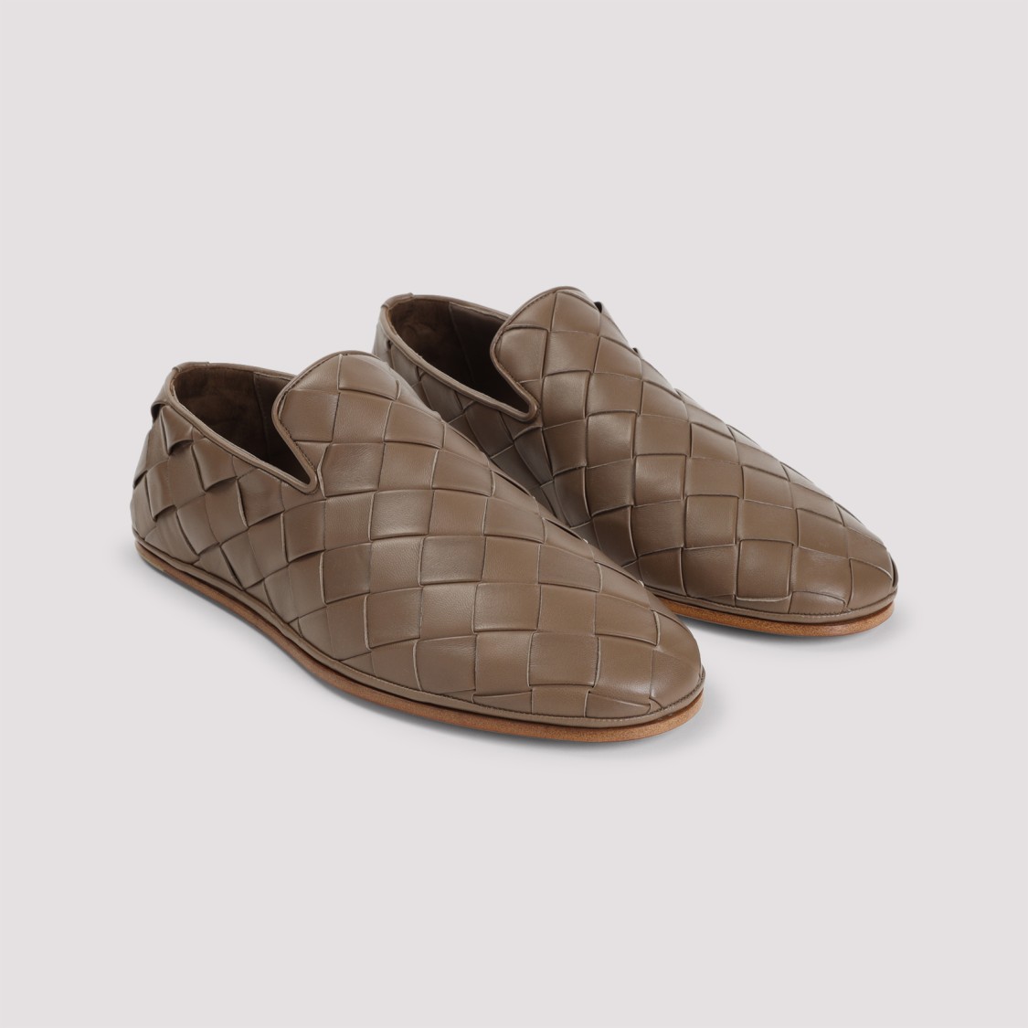 Bottega Veneta Sunday Woven Slippers In Brown