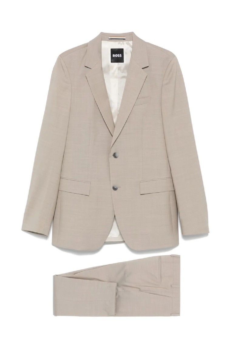 Hugo Boss Boss Tailored Beige Suit With Notch Lapels In Neutrals