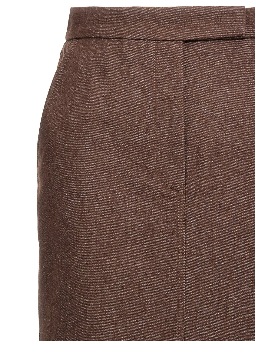 Max Mara Women's Pianosa - Denim-effect Cotton Skirt In Brown
