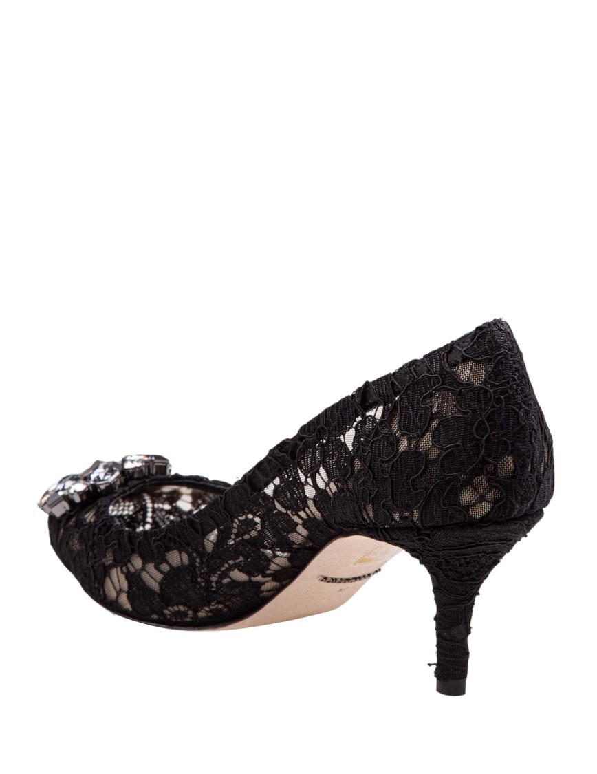 Dolce & Gabbana Bellucci 90 Crystal-embellished Pumps In Taormina Lace In Blue