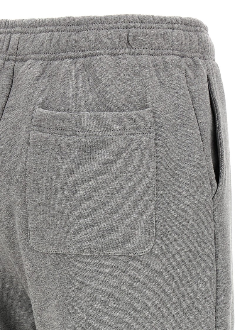Versace Brushed Cotton Joggers With Embossed Logo In Gray