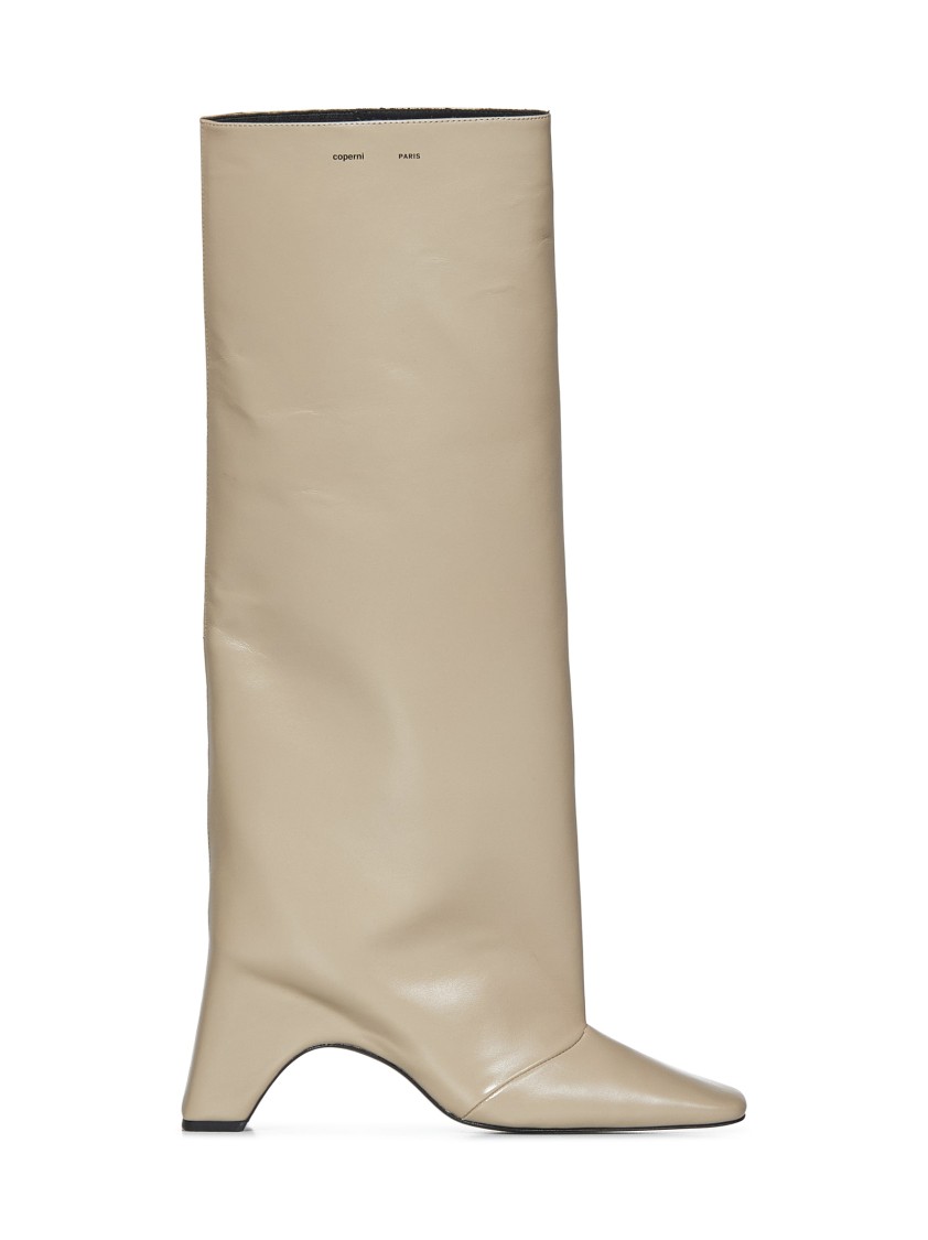Shop Coperni Beige Leather Ankle Boots In Neutrals