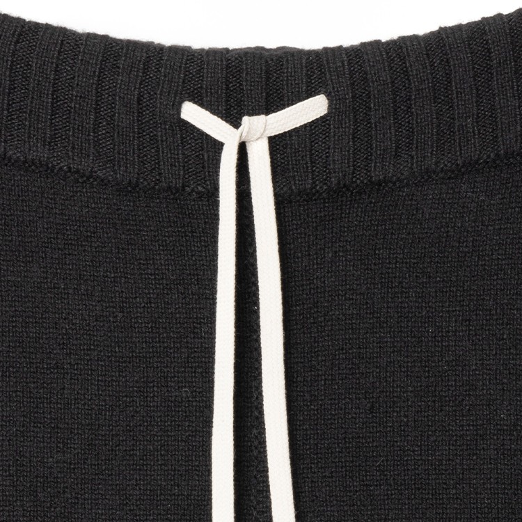 Rick Owens High-waisted Black Cashmere Pants With Drawstring Detail In Black