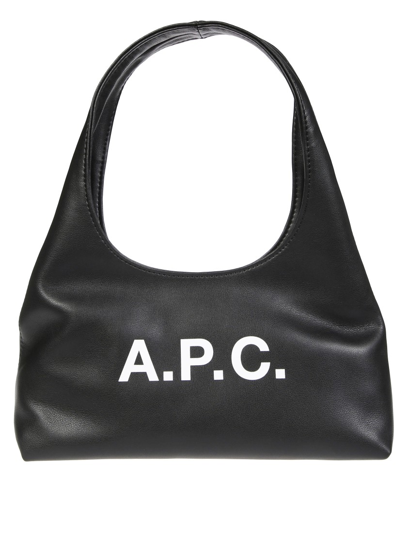 Apc A.p.c. Rounded Silhouette Shoulder Bag With Bold Logo