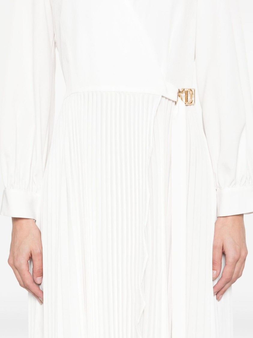 Shop Twinset Twin-set White Wrap Midi Dress