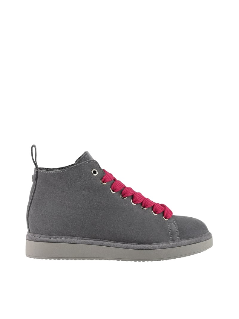 PÀNCHIC PANCHIC GREY SUEDE/FUCHSIA LACE SNEAKERS