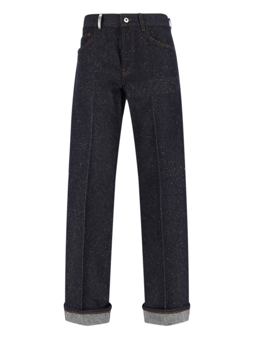Burberry Cotton Blend Trouser With Metal Belt Loop In Blue