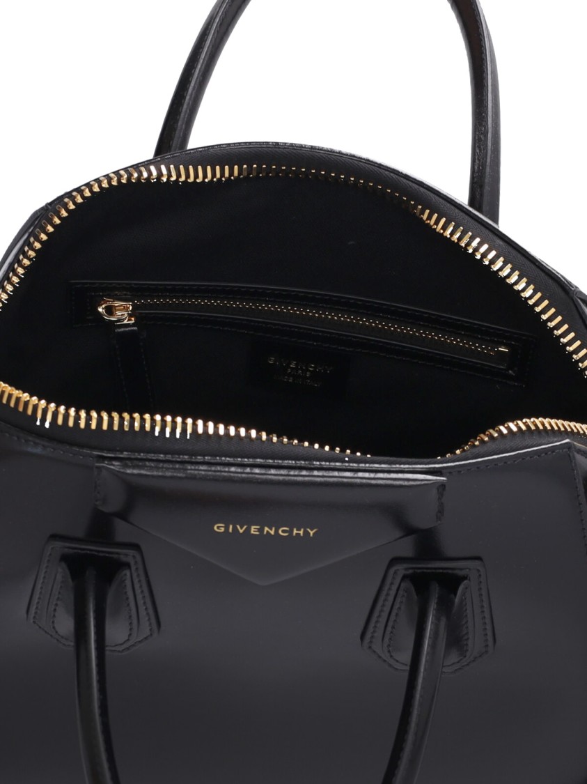 Givenchy Small Leather Shoulder Bag With Structured Silhouette In Burgundy