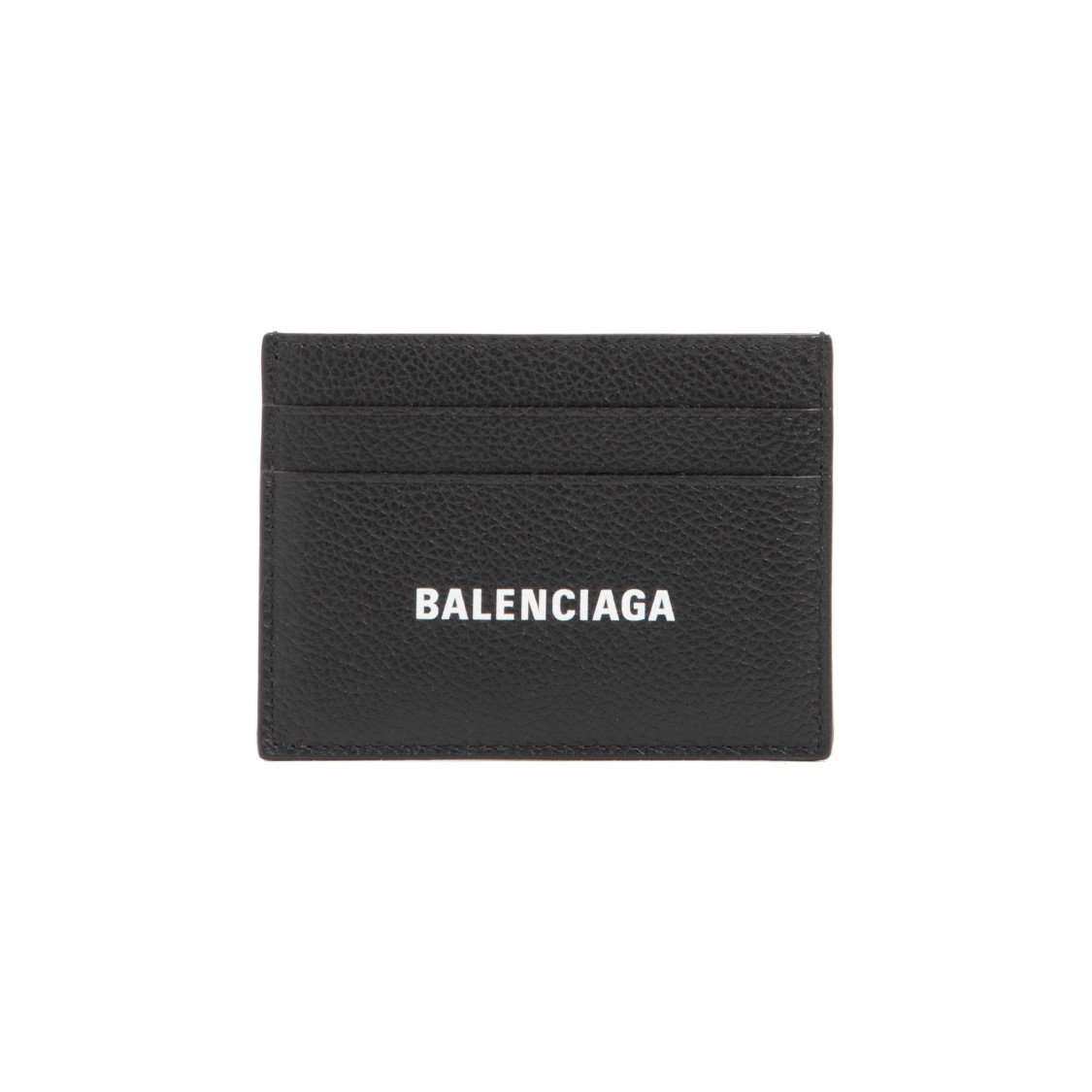 Balenciaga Black Leather Card Holder In Black