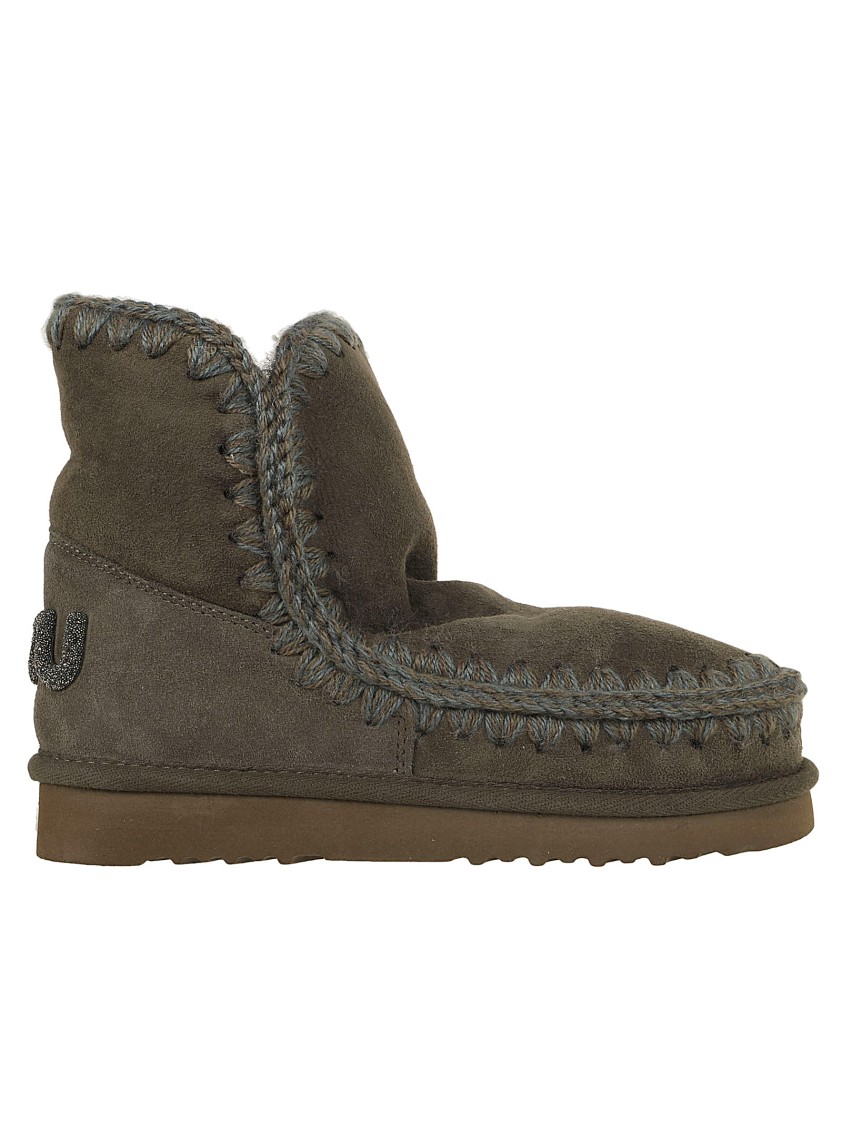 MOU MOU PREMIUM GREEN SHEEPSKIN ANKLE BOOTS 