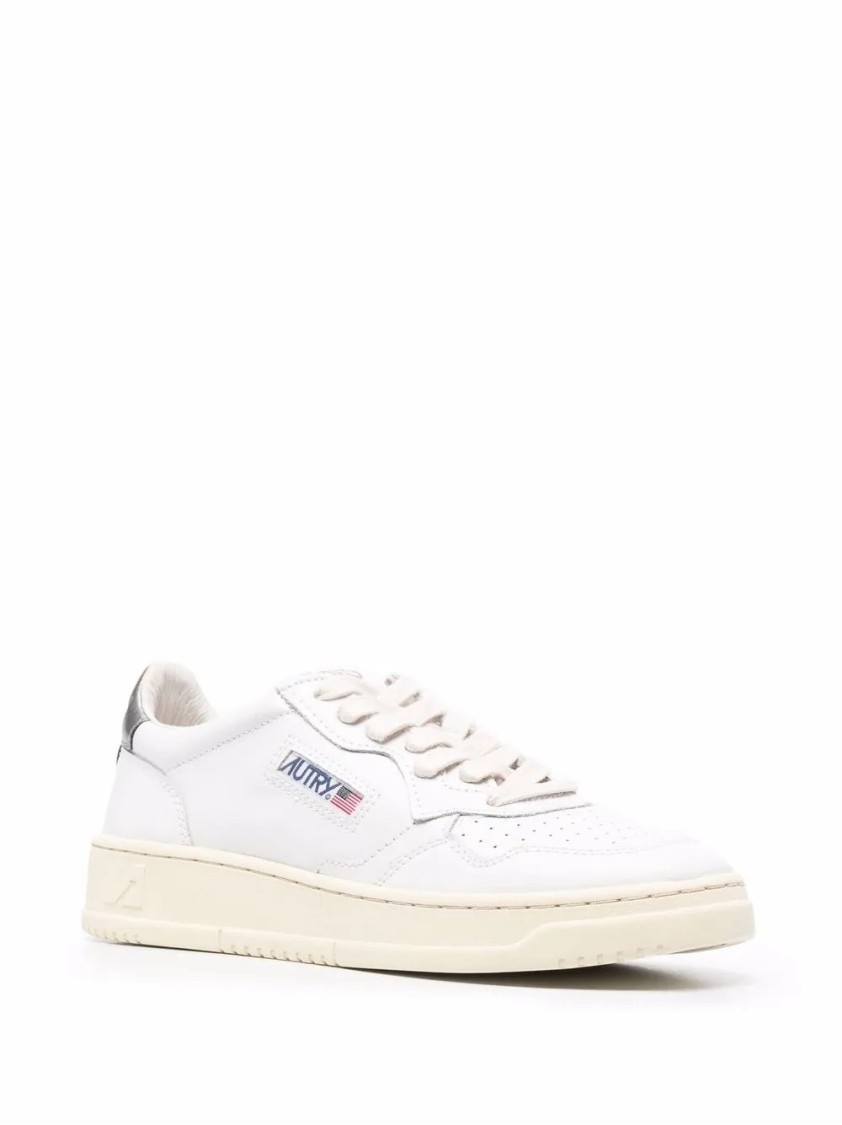 Autry Classic Low-top Sneakers With Logo Patches In White