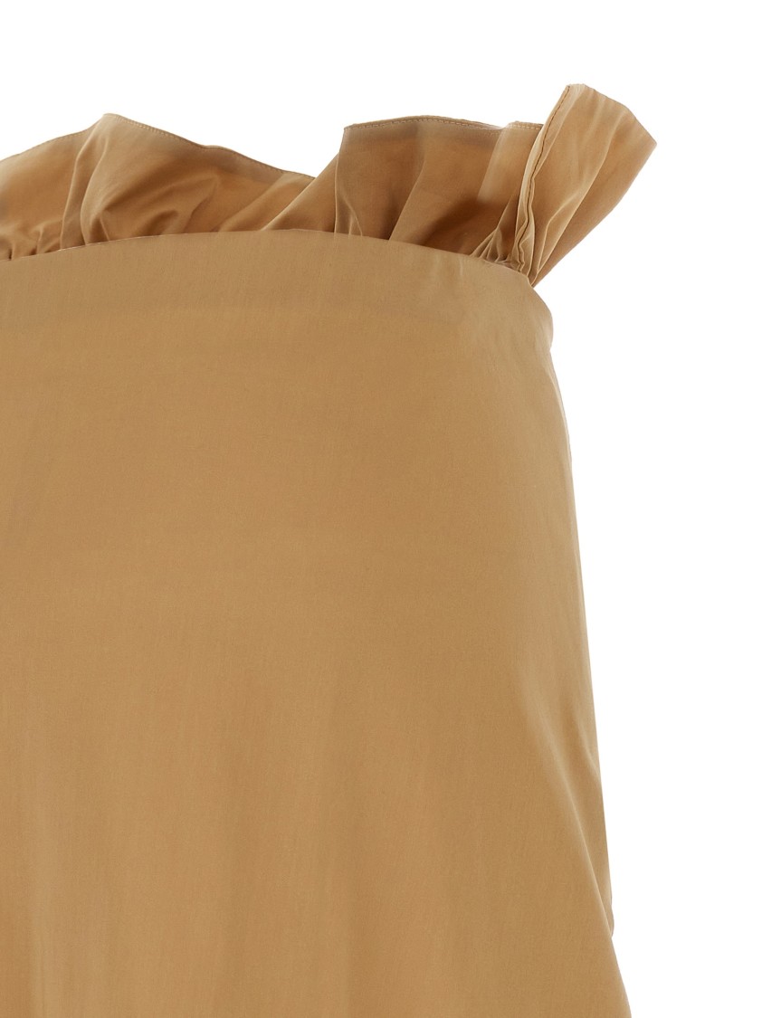 Fabiana Filippi Tulip Midi Skirt With Front Bow In Brown