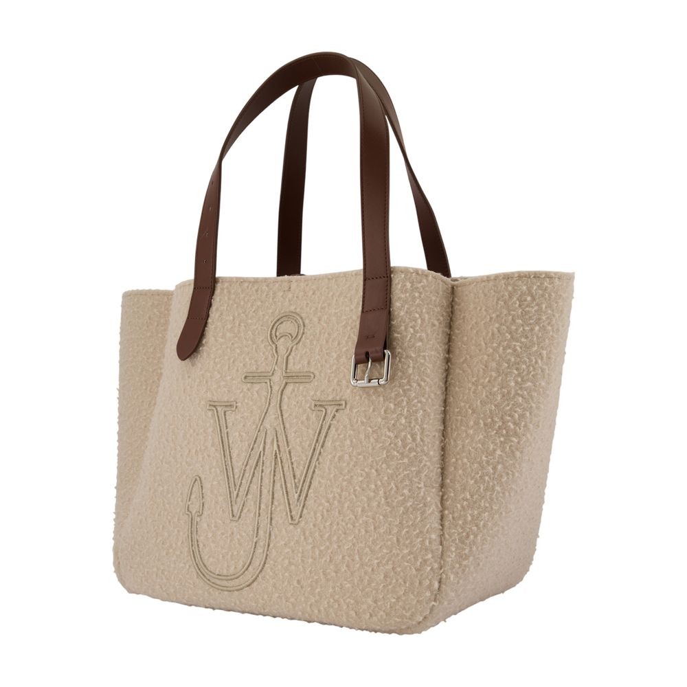 Jw Anderson Beige Fabric Belt Shopping Bag In Pink