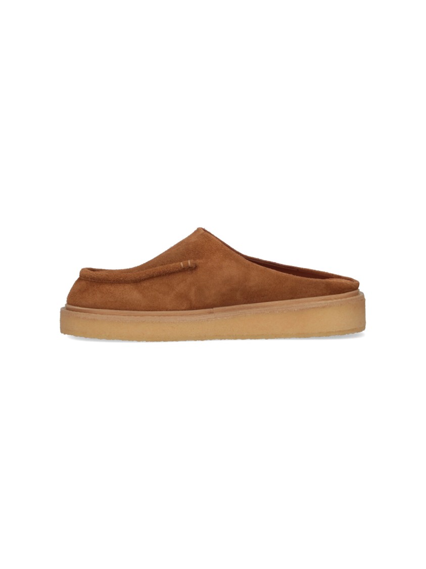 Marni Brown Suede Sabot Slip-on Loafers In Brown