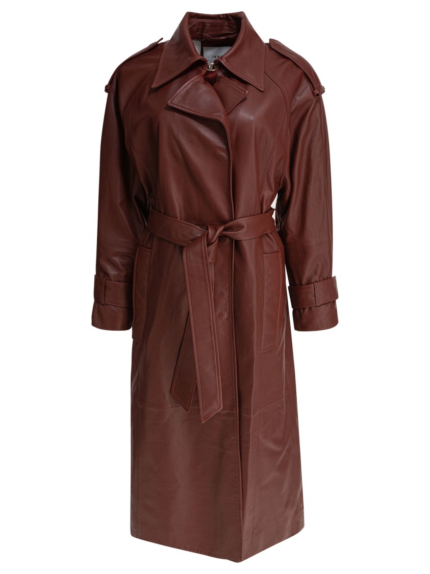 Ivy & Oak Mid-length Brown Leather Coat