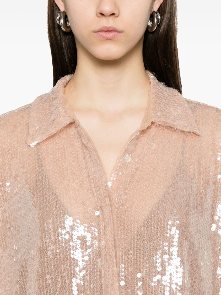 Giuseppe Di Morabito Sequin-embellished Shirt In Pink
