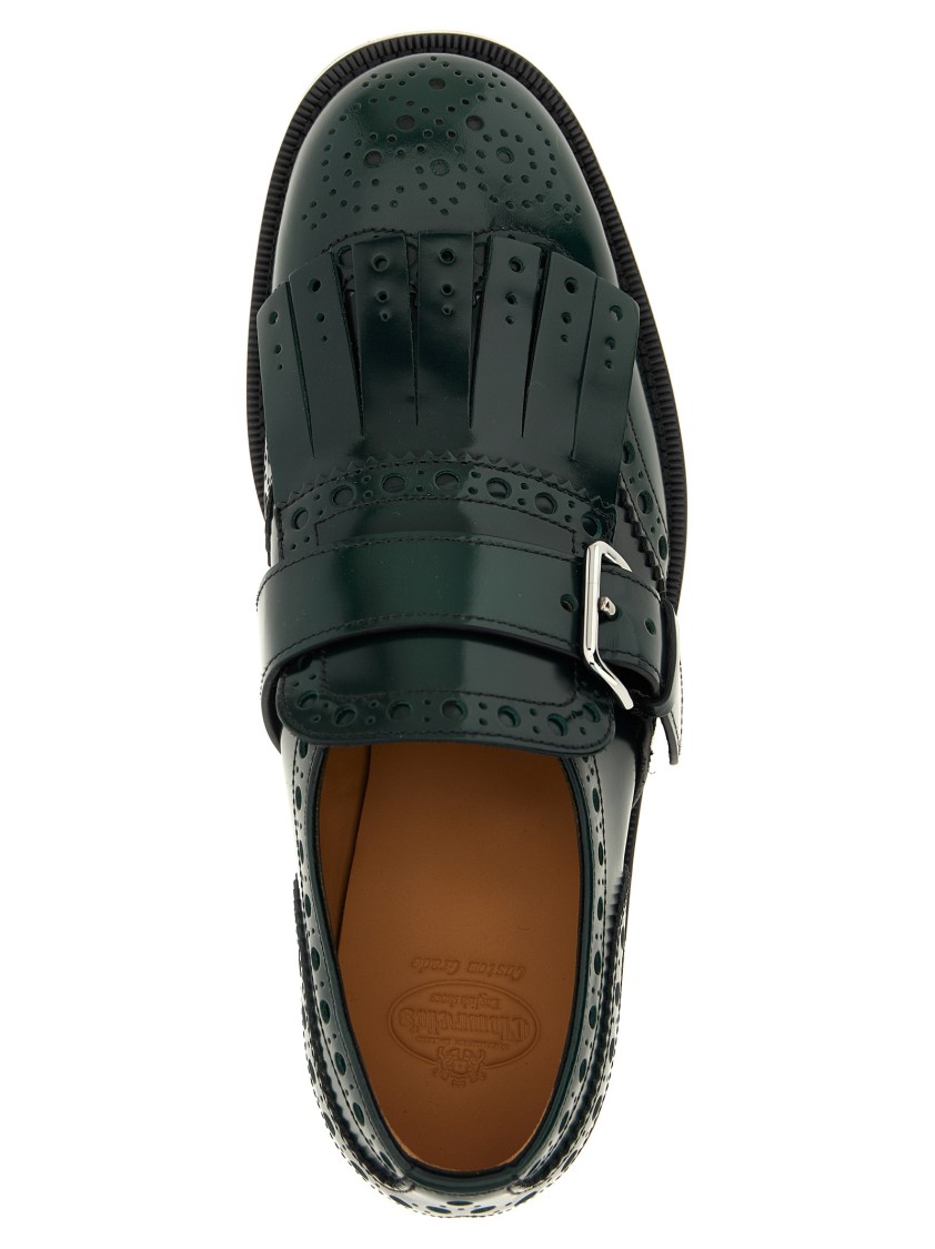 Church's Lace Up Shoes With Brogue And Fringe Detail In Green