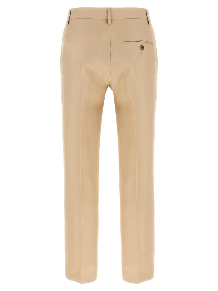 Alberto Biani Tailored Trousers With Button Detail And Pockets In Nude