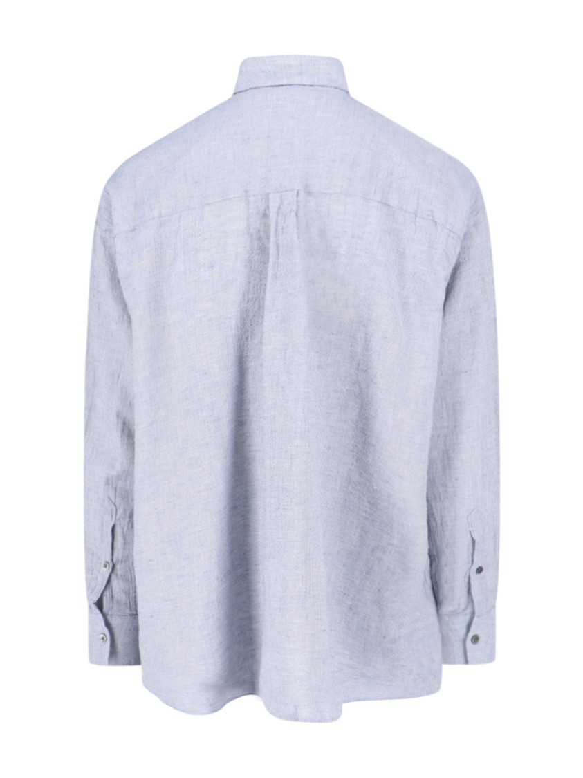 Our Legacy Textured Fabric Button-down Collar Shirt In Blue