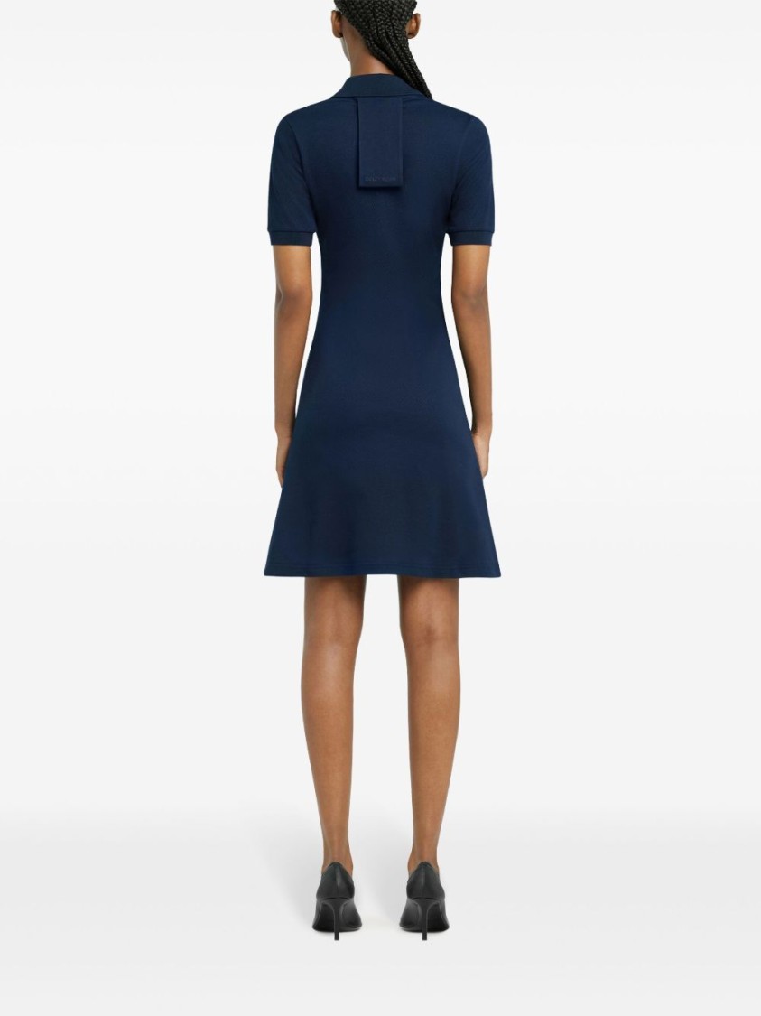 Courrèges Blue Navy Short-sleeve Mini Dress In Blue