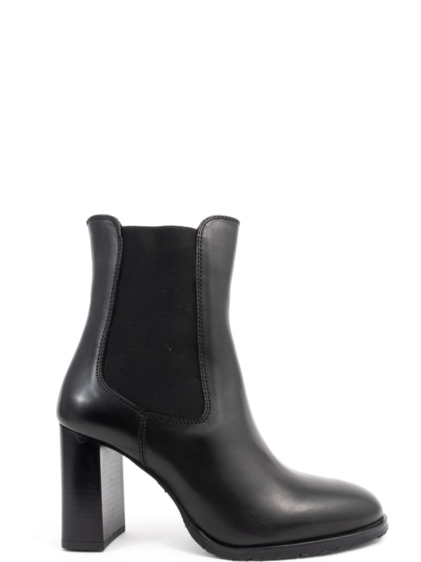 Sergio Moretti Black Ankle Boots With High Block Heel In Black
