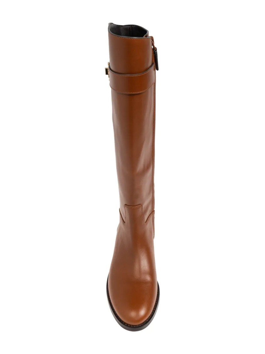 Tory Burch T Lock Riding Boot In Brown