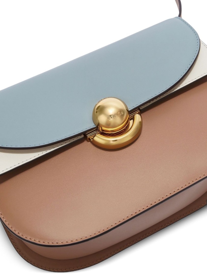 Furla Structured Shoulder Bag In Cognac Brown In Multi