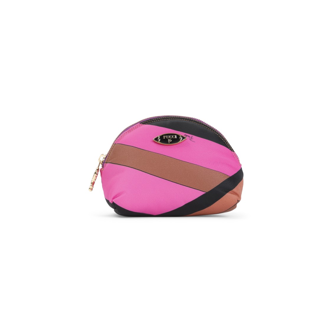 Pucci Rounded Clutch Bag With Glossy Finish In Multicolor