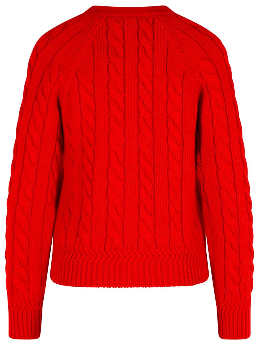 Bally Extrafine Merino Wool Cardigan In Red