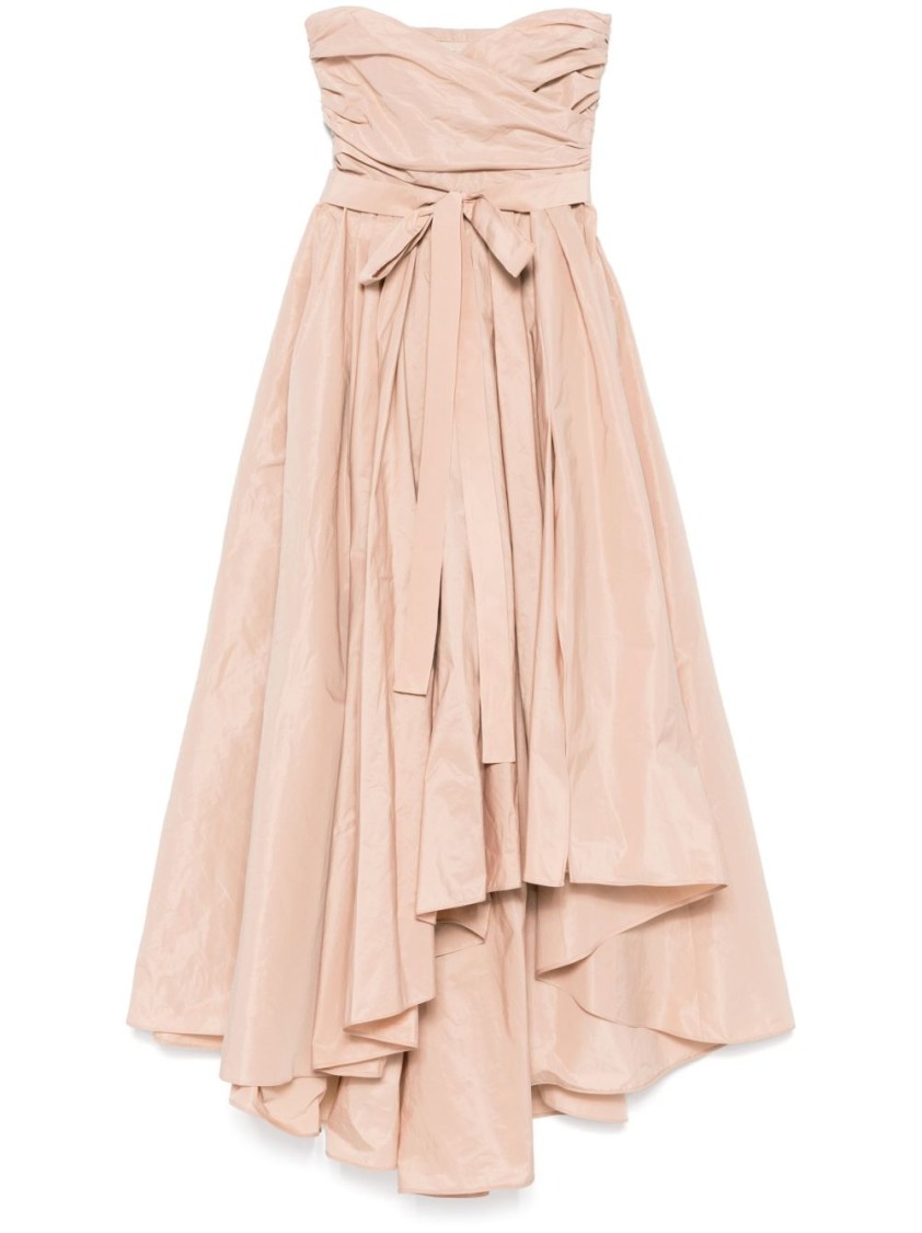 Shop Pinko Strapless Salmon Pink Evening Dress