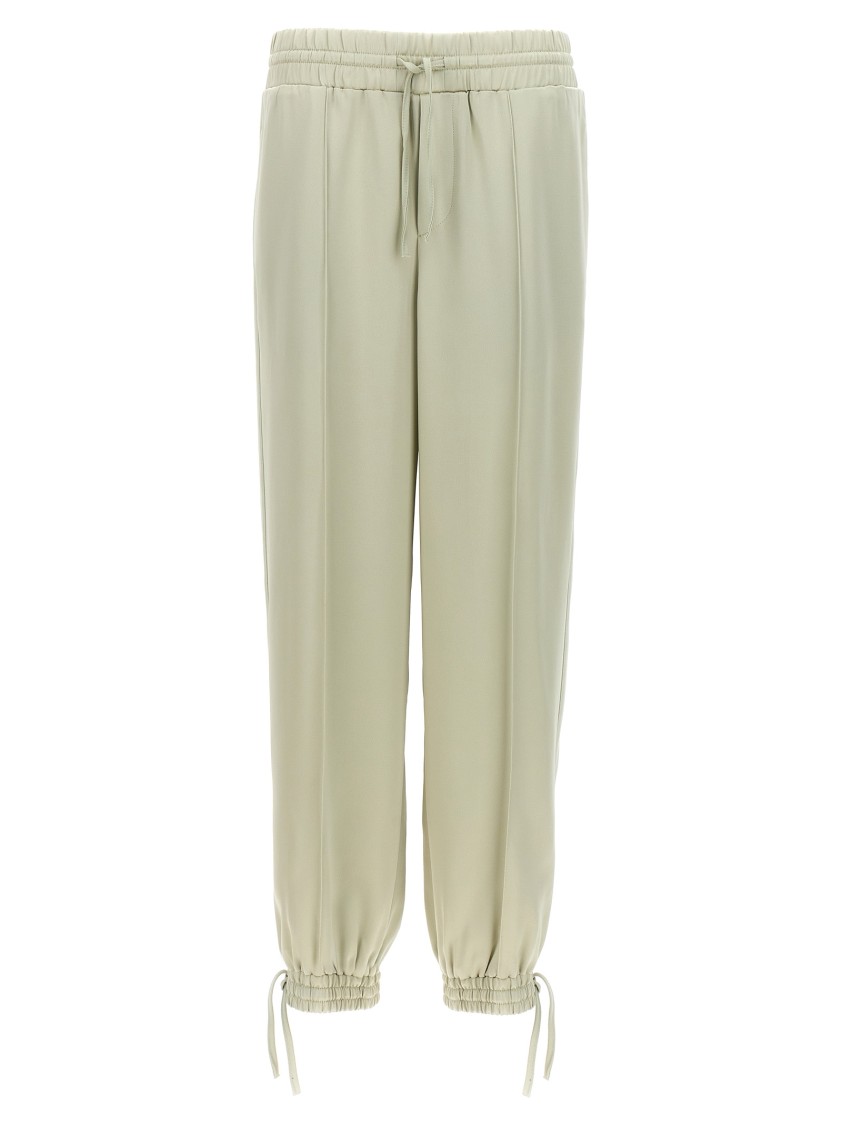 Jil Sander Fluid Viscose Blend Joggers With Adjustable Drawstring In Neutral