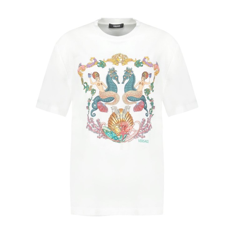 Tシャツ・カットソー VERSACE Theater Crest T Shirt - Versace - Cotton - White Versace Theater Crest T Shirt - Cotton - White | THE LIST