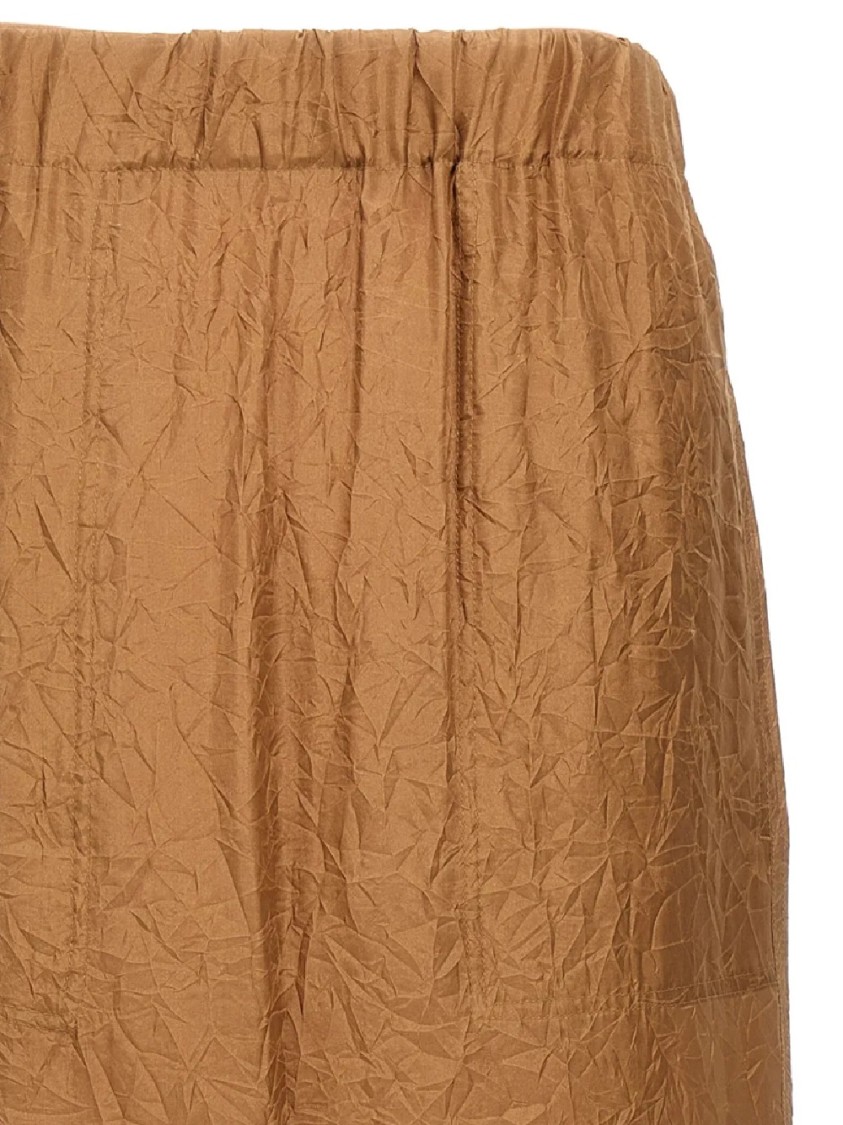 Shop Max Mara Mid-length Crinkled Maxi Skirt With Elastic Waistband