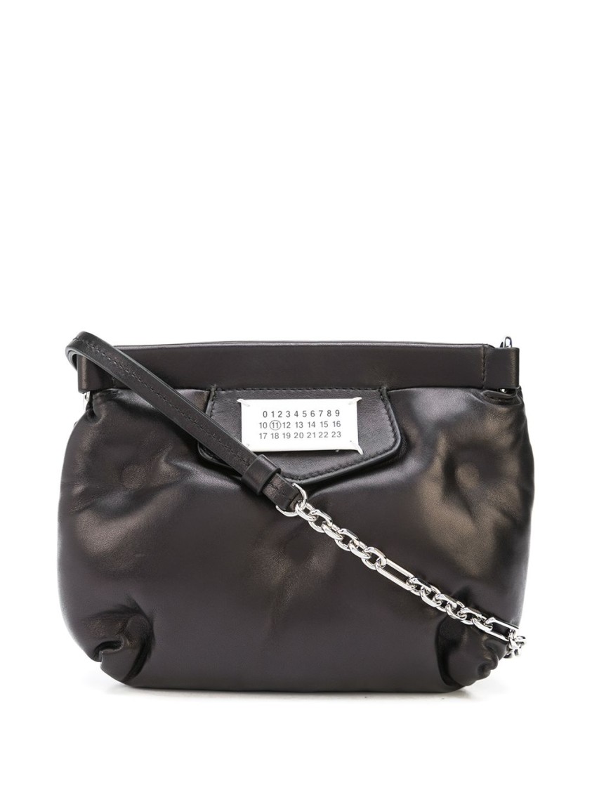 Maison Margiela Quilted Black Nappa Mini Clutch In Gray