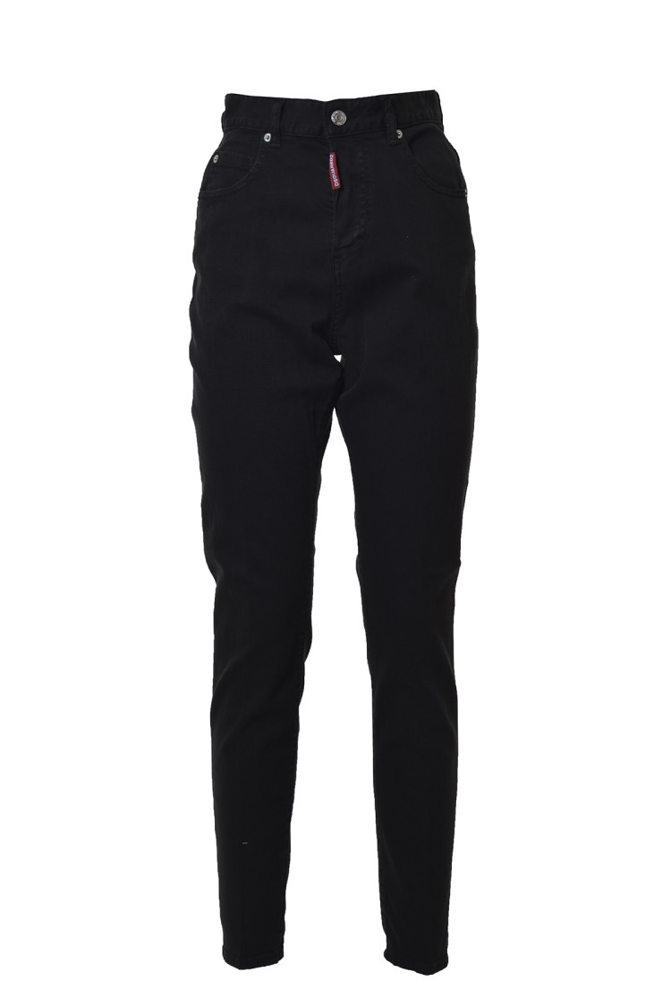DSQUARED2 DSQUARED2 HIGH WAIST TWIGGY JEANS IN BLACK DENIM