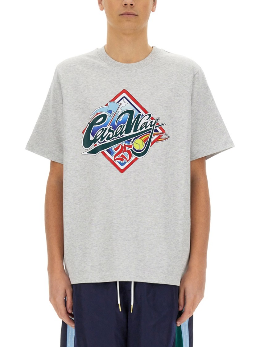 Casablanca Casa Way World Series Printed T-shirt In Gray