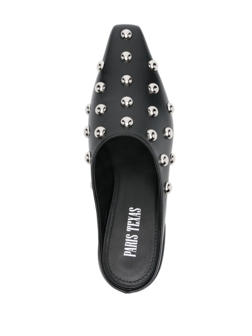 Paris Texas Studded Pointed Toe Mule In Black