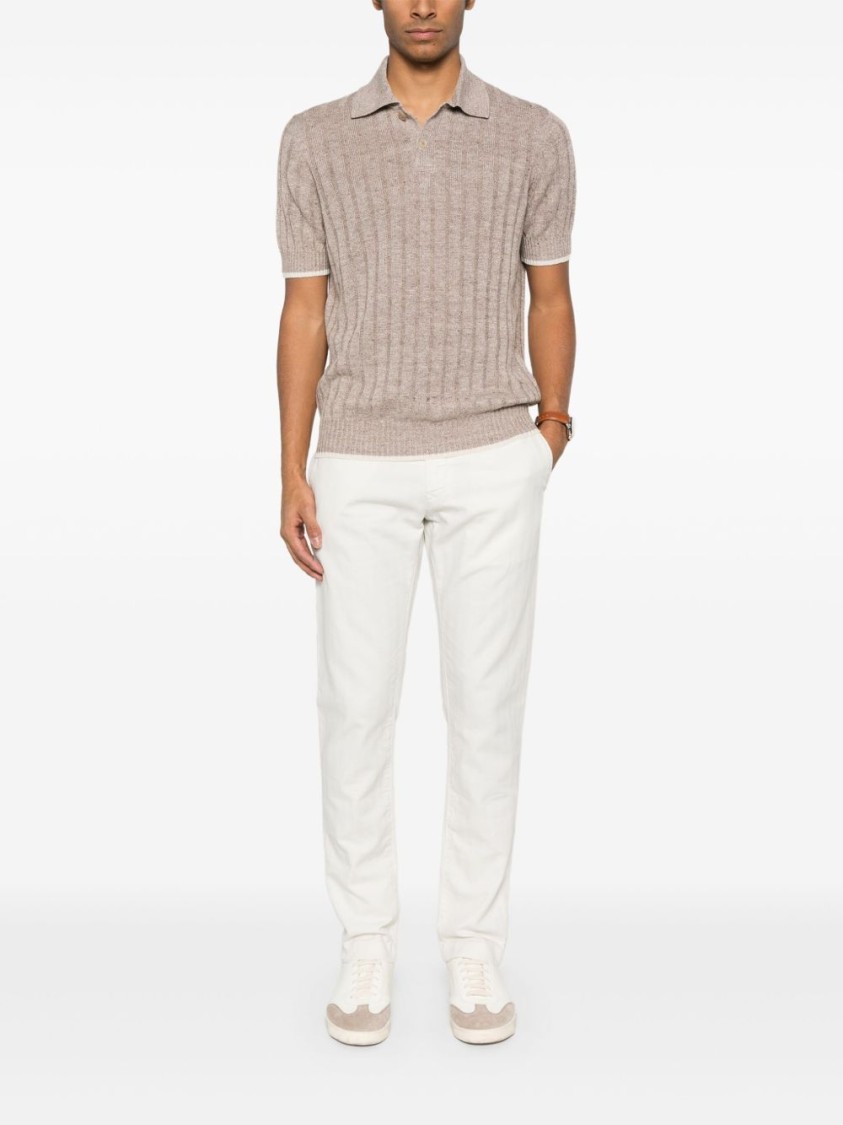 Jacob Cohen White Jeans With Concealed Fly And Versatile Pockets In White