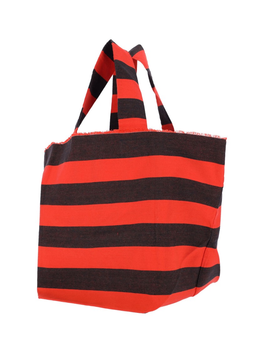 DANIELA GREGIS DANIELA GREGIS STRIPED LINEN TOTE BAG – ORANGE
