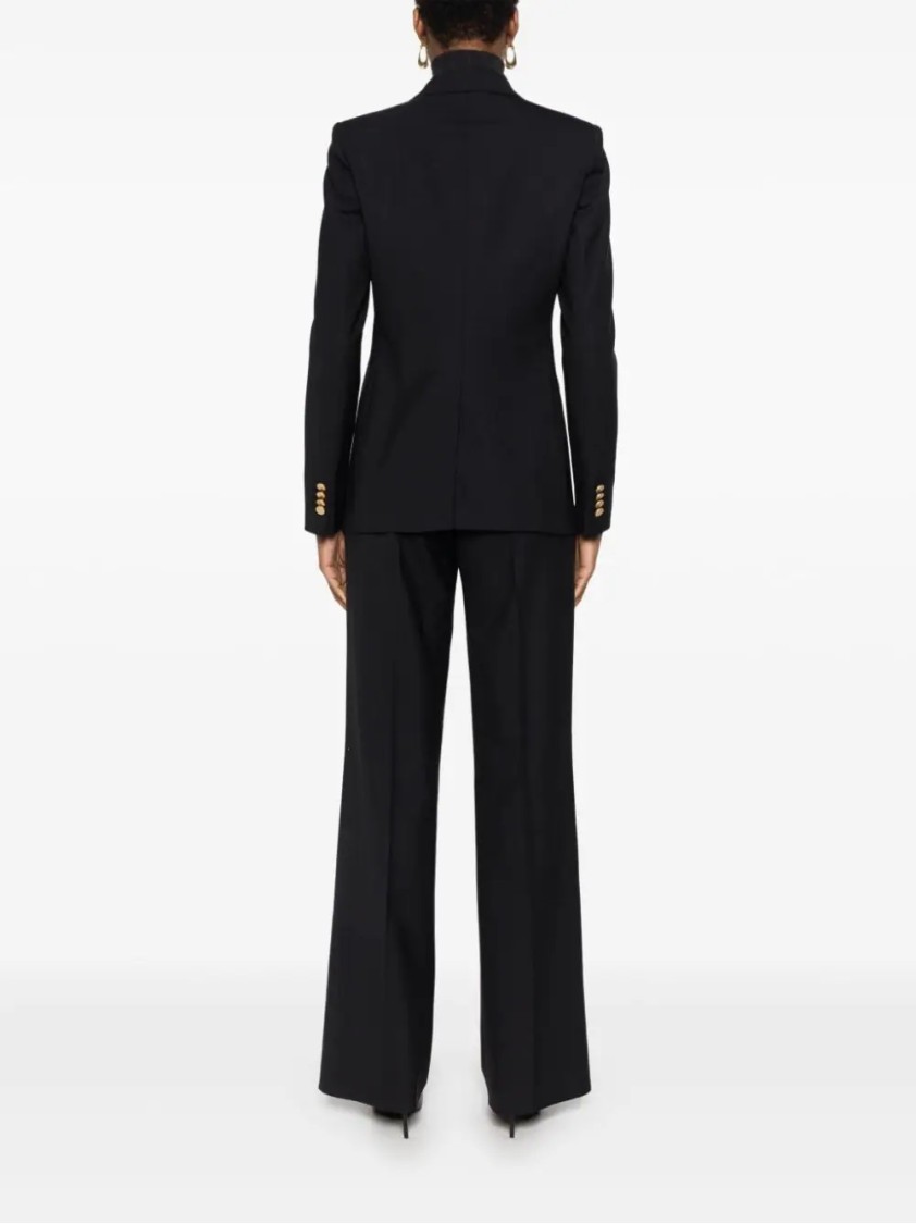 Tagliatore Wool Double-breasted Jacket Gold Buttons In Black
