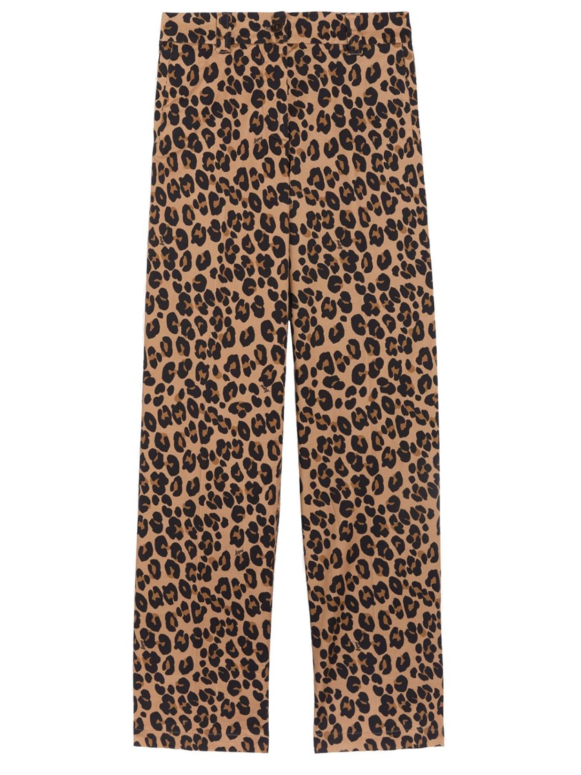 Aspesi Stretch Cotton Pants With Leopard Print