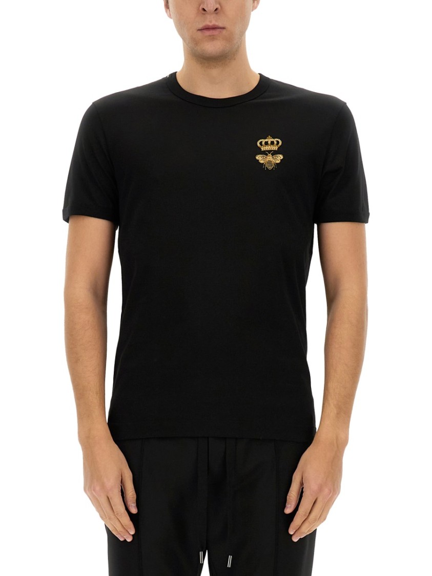 Shop Dolce & Gabbana T-shirt In Cotone In Black