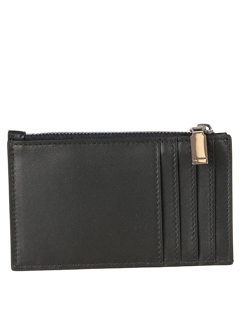 Alexander Mcqueen Black Calf Leather Wallet In Black