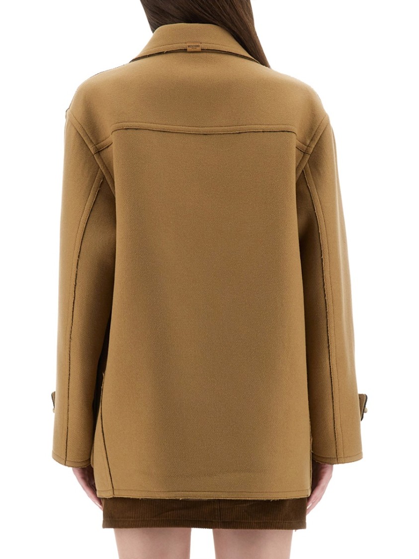 Moschino Classic Duffle Jacket With Toggle Closures In Brown