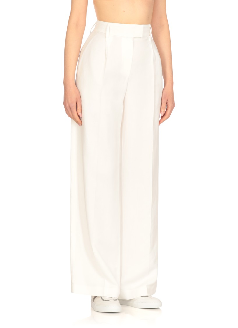 Brunello Cucinelli White Linen And Viscose Pants In White
