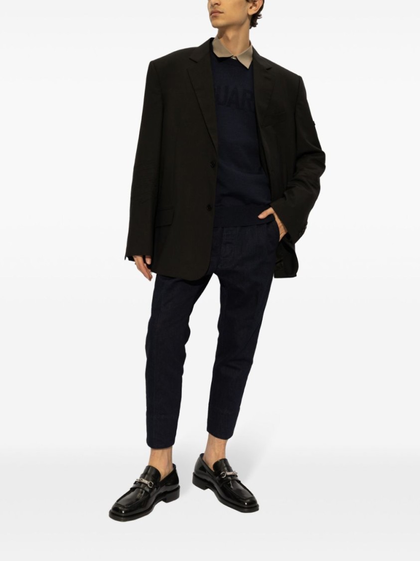 Dsquared2 Low-rise Tapered Jeans In Black