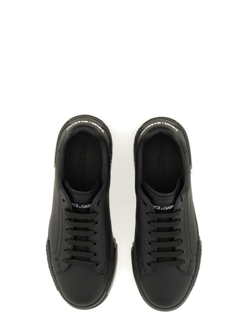 Dolce & Gabbana Portofino Low-top Sneakers In Black